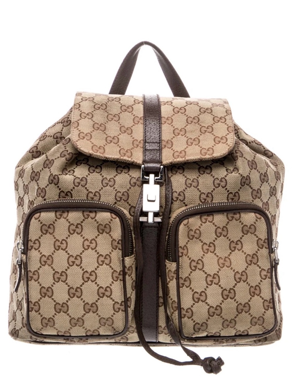 Gucci Brown Jackie O Monogram Canvas Backpack